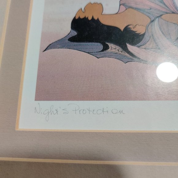 Ioyan Mani Watercolor "NIGHT'S PROTECTION" Pencil Tilted 13X15" Signed & Framed - Picture 2 of 8